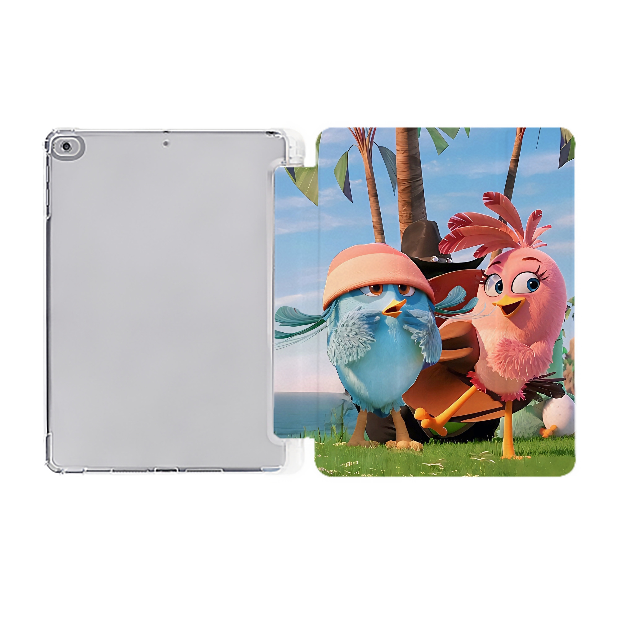 （画像用） Angry Birds アングリーバード IPad ケース ペン収納付き 三つ折りスタンド PUレザー×シリコン 対応機種9.5/10.5/10.9インチ